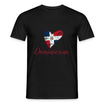 Dominican Republic Flag - Men's T-Shirt - black - Front - AI Model Male 178 light (178cm)
