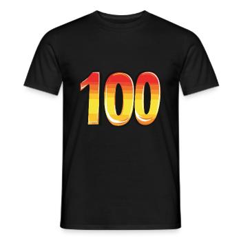 100 Number Colorful - Men's T-Shirt - black - Front - AI Model Male 178 light (178cm)