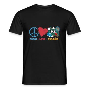 Vintage Peace Love PE Teacher A Physical Fitness - Männer T-Shirt - Schwarz - Vorne - AI Model Male 178 light (178cm)