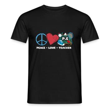 Awesome Peace Love PE Teacher A Physical Fitness - Männer T-Shirt - Schwarz - Vorne - AI Model Male 178 light (178cm)