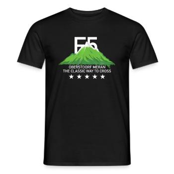 Alpine crossing Oberstdorf to Merano-E5 route - Men's T-Shirt - black - Front - AI Model Male 178 light (178cm)