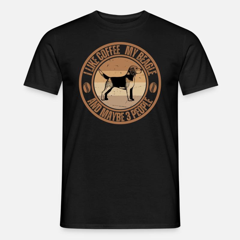 Beagle Kaffee Hund Cafe - Männer T-Shirt - Schwarz