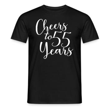 Cheers To 55 Years 55th Birthday Anniversary - Men's T-Shirt - black - Front - AI Model Male 178 light (178cm)