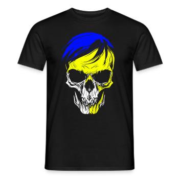 Blue Yellow White - Jena Colors Skull - Men's T-Shirt - black - Front - AI Model Male 178 light (178cm)