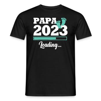 Papa 2023 loading - T-shirt homme - noir - Devant - AI Model Male 178 light (178cm)
