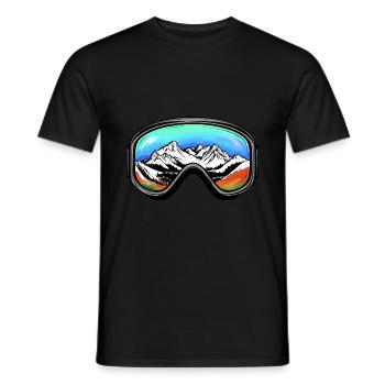 Ski Brille Symbol Berge - Männer T-Shirt - Schwarz - Vorne - AI Model Male 178 light (178cm)