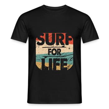 Surf For Life - T-shirt homme - noir - Devant - AI Model Male 178 light (178cm)