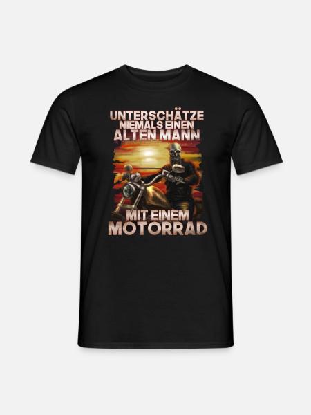 Biker - Alter Mann - Männer T-Shirt - Schwarz