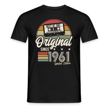 Original since 1961 Best of '61 Retro Birthday - Men's T-Shirt - black - Front - AI Model Male 178 light (178cm)