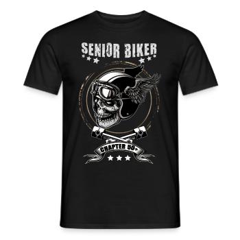 Homme motard 50 ans et plus - T-shirt homme - noir - Devant - AI Model Male 178 light (178cm)