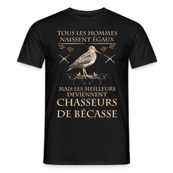Chasse bécasse homme égaux chasse humour - T-shirt homme - noir - Devant - AI Model Male 178 light (178cm)