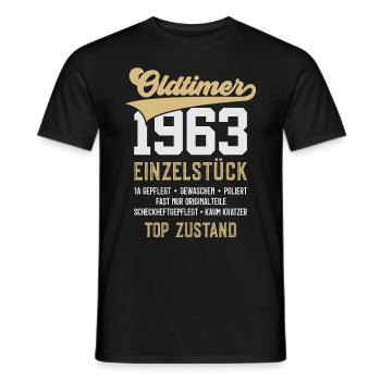 63. GEBURTSTAG OLDTIMER 1963 - Männer T-Shirt - Schwarz - Vorne - AI Model Male 178 light (178cm)