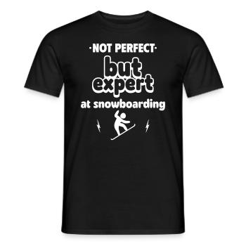 Aber Experte im Snowboarden - Männer T-Shirt - Schwarz - Vorne - AI Model Male 178 light (178cm)