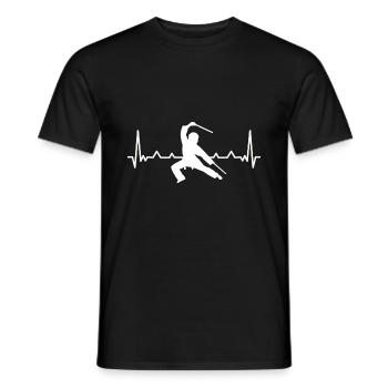 Heartbeat Filipino Kampfsport Kali Sticks - Männer T-Shirt - Schwarz - Vorne - AI Model Male 178 light (178cm)
