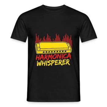 Funny Harmonica Player Whisperer Harmonica - Männer T-Shirt - Schwarz - Vorne - AI Model Male 178 light (178cm)
