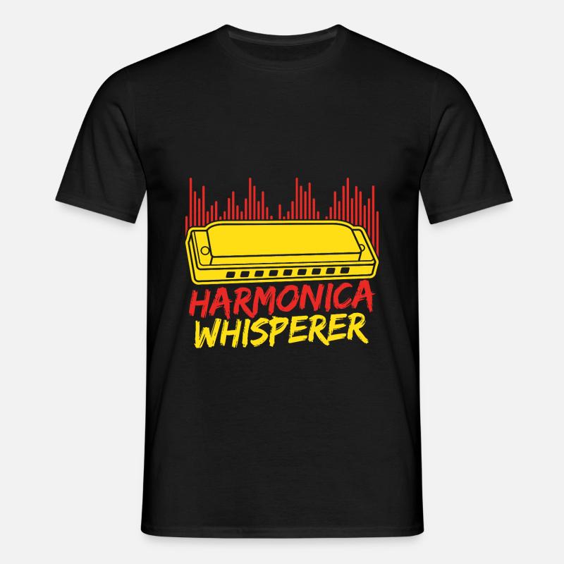 Funny Harmonica Player Whisperer Harmonica - Männer T-Shirt - Schwarz