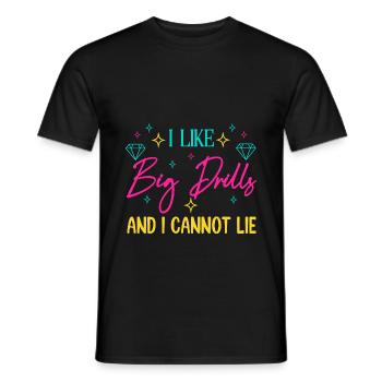 Diamond Painting Artist I Like Big Drills Diamond - Männer T-Shirt - Schwarz - Vorne - AI Model Male 178 light (178cm)