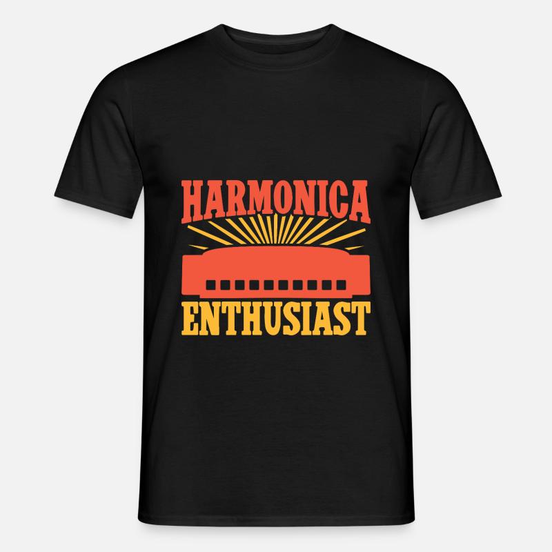 Funny Harmonica Player Enthusiast Harmonica - Men's T-shirt - black