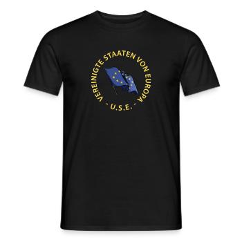 USE USE United States of Europe EU - Men's T-Shirt - black - Front - AI Model Male 178 light (178cm)