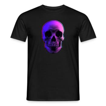 Skull Neon Farben Psy Goa Trance Techno - Männer T-Shirt - Schwarz - Vorne - AI Model Male 178 light (178cm)