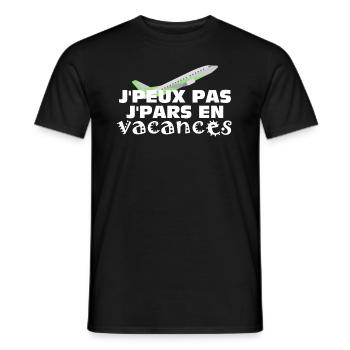 Je peux pas je pars en vacances - T-shirt homme - noir - Devant - AI Model Male 178 light (178cm)