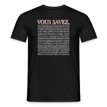 Vous savez moi je ne crois pas qu'il y ait de... - T-shirt homme - noir - Devant - AI Model Male 178 light (178cm)