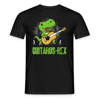 dinosaure trex guitare cadeau guitariste - T-shirt homme - noir - Devant - AI Model Male 178 light (178cm)