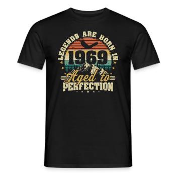 1969 Vintage né légendes cadeau d’anniversaire - T-shirt homme - noir - Devant - AI Model Male 178 light (178cm)