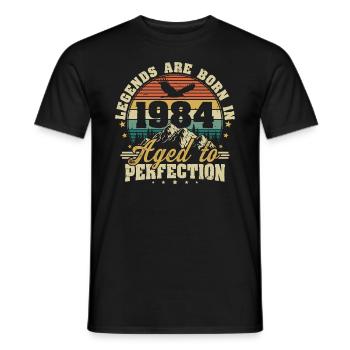 1984 Vintage Born légendes cadeau d’anniversaire - T-shirt homme - noir - Devant - AI Model Male 178 light (178cm)