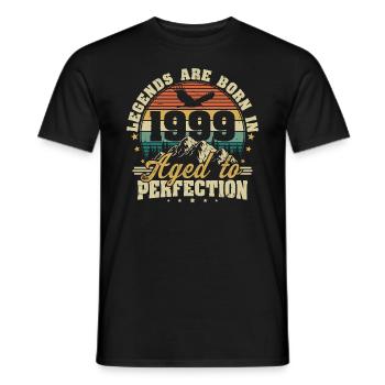 1999 Vintage Born légendes cadeau d’anniversaire - T-shirt homme - noir - Devant - AI Model Male 178 light (178cm)