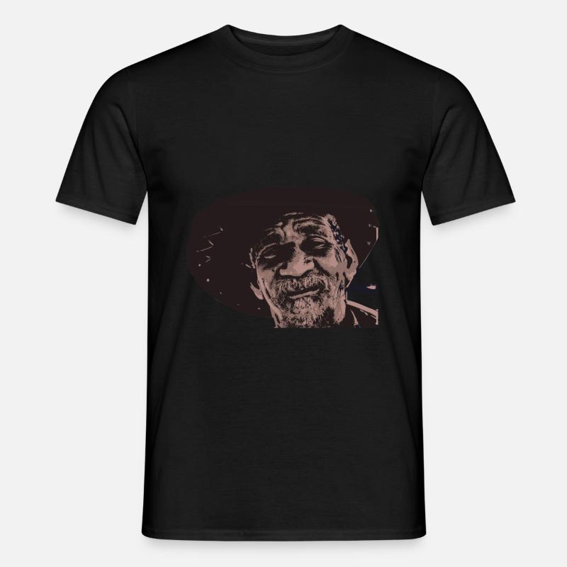 old Mexican with hat - Men's T-Shirt - black