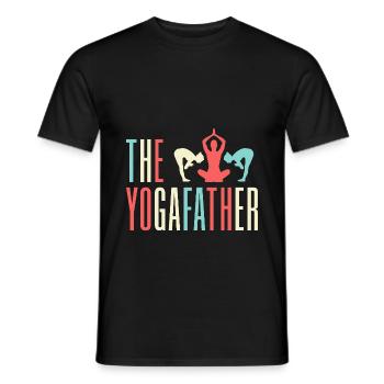 Yoga The Yogafather Funny Yoga - Men's T-Shirt - black - Front - AI Model Male 178 light (178cm)