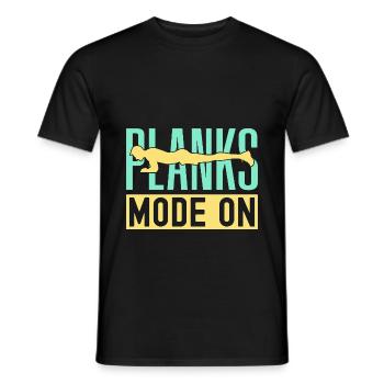 Mode de planches de fanatiques de fitness sur la salle de gymnastique suédoise - T-shirt homme - noir - Devant - AI Model Male 178 light (178cm)