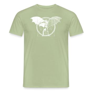 Batman Dark White Wings - Men's T-Shirt - sage - Front - AI Model Male 178 light (178cm)