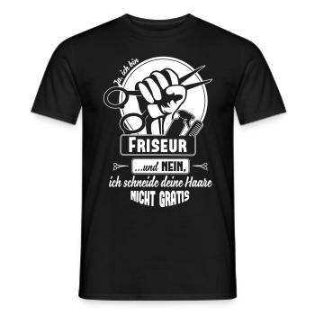 Ja ich bin Friseur - Männer T-Shirt - Schwarz - Vorne - AI Model Male 178 light (178cm)