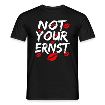 NOT YOUR ERNST ! Denglisch Not Your Ernst lustig ! - Männer T-Shirt - Schwarz - Vorne - AI Model Male 178 light (178cm)