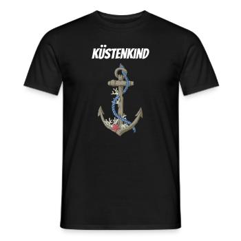 Küstenkind Anker Lustiger Spruch Motiv - Männer T-Shirt - Schwarz - Vorne - AI Model Male 178 light (178cm)