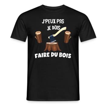 Ma Hache Mon Bois Mon Plaisir - T-shirt homme - noir - Devant - AI Model Male 178 light (178cm)