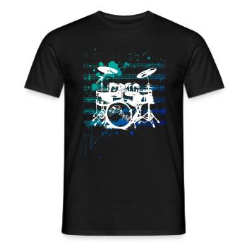 Silhouetten des Schlagzeugs - Männer T-Shirt - Schwarz - Vorne - AI Model Male 178 light (178cm)