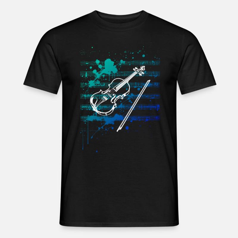 Violinenliebe - Männer T-Shirt - Schwarz