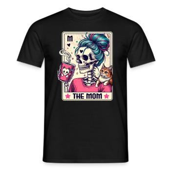 The Mom Tarot – Skelett Mama mit Kaffee & Chaos - Männer T-Shirt - Schwarz - Vorne - AI Model Male 178 light (178cm)