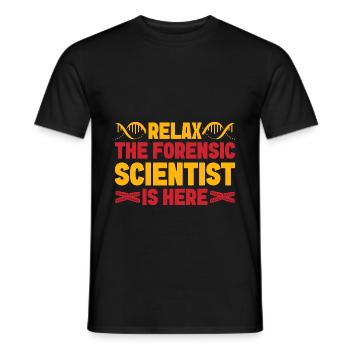 Forensic Science Major Forensic Scientist Is Here - Men's T-Shirt - black - Front - AI Model Male 178 light (178cm)