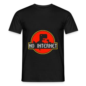 No internet - Kein Internet - Men's T-Shirt - black - Front - AI Model Male 178 light (178cm)