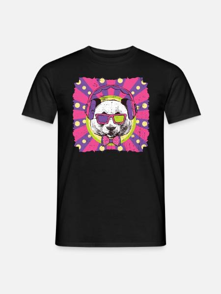 Funky panda - Men's T-Shirt - black