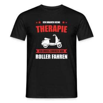 Keine Therapie einfach Roller fahren - Männer T-Shirt - Schwarz - Vorne - AI Model Male 178 light (178cm)