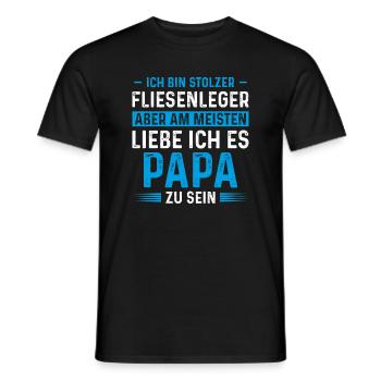Stolzer Fliesenleger am liebsten bin Papa - Männer T-Shirt - Schwarz - Vorne - AI Model Male 178 light (178cm)