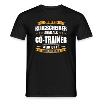 Kein Klugscheißer Co-Trainer weiß - Männer T-Shirt - Schwarz - Vorne - AI Model Male 178 light (178cm)