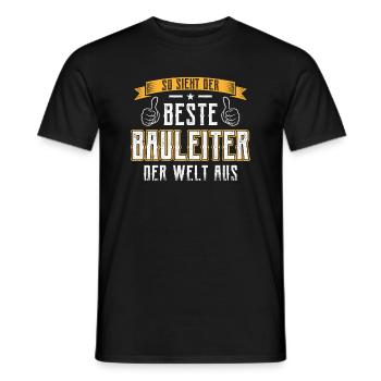 So sieht der Beste Bauleiter der Welt aus Bauarbei - Männer T-Shirt - Schwarz - Vorne - AI Model Male 178 light (178cm)