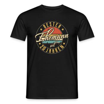 Bester Ehemann 20 Hochzeitstag Goldene Hochzeit - Männer T-Shirt - Schwarz - Vorne - AI Model Male 178 light (178cm)