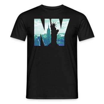 New York City Liberty - T-shirt homme - noir - Devant - AI Model Male 178 light (178cm)